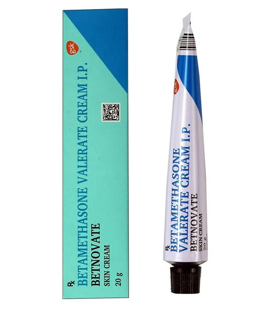 Betamethasone Valerate cream tube and packaging on a white background